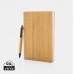 Caderno de bambu A5 com caneta 